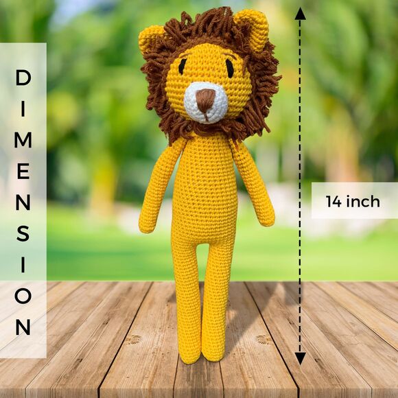 Handmade Crochet Lion Plush Toy for Nursery Décor - Picture 2 of 3
